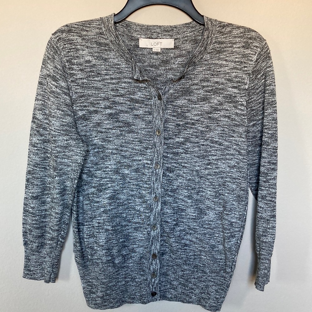 LOFT 3/4 Sleeve Button Up Cardigan